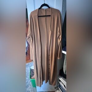 Old Navy Camel Long Ribbed Cardigan Dress